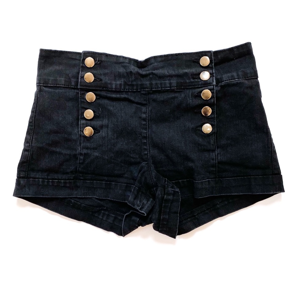 5/$25 High rise shorts nautical buttonfly black